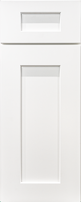 Bright white shaker cabinet door sample